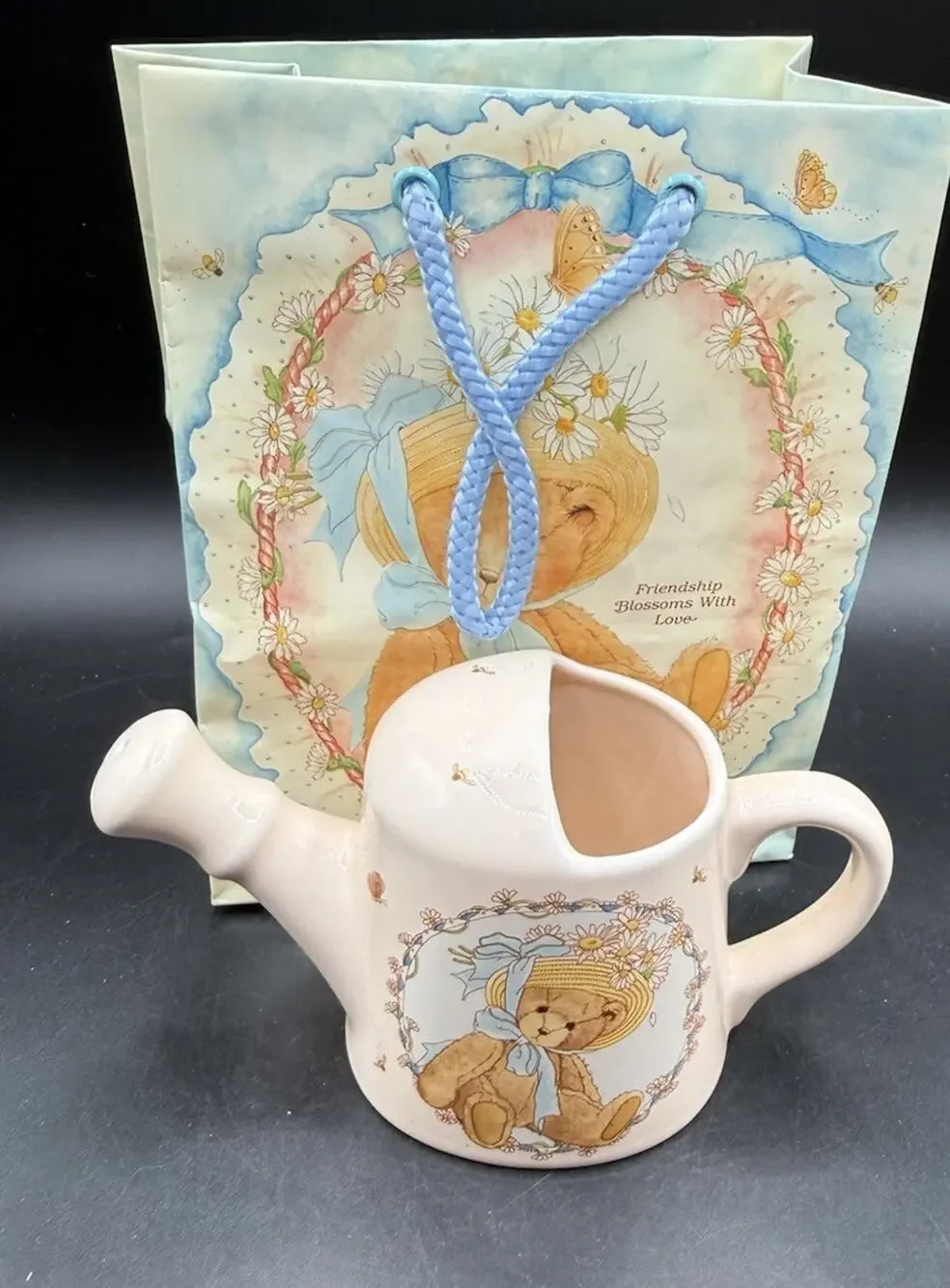 Cherished Teddies Porcelain Friendship Blossoms With Love Watering Can -7